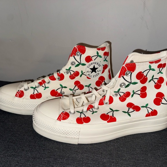 Converse Women's Red Cherry High-Top Sneakers - Picture 1 of 4